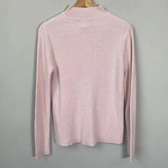 NWOT Sag Harbor Sparkly Mock Neck Knit Sweater Women's Size Medium Petite Pink - Picture 8 of 12